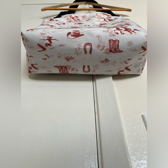 Coastal Cowgirl Toile de Jouy Reusable Grocery Tote Bag - Picture 4 of 5